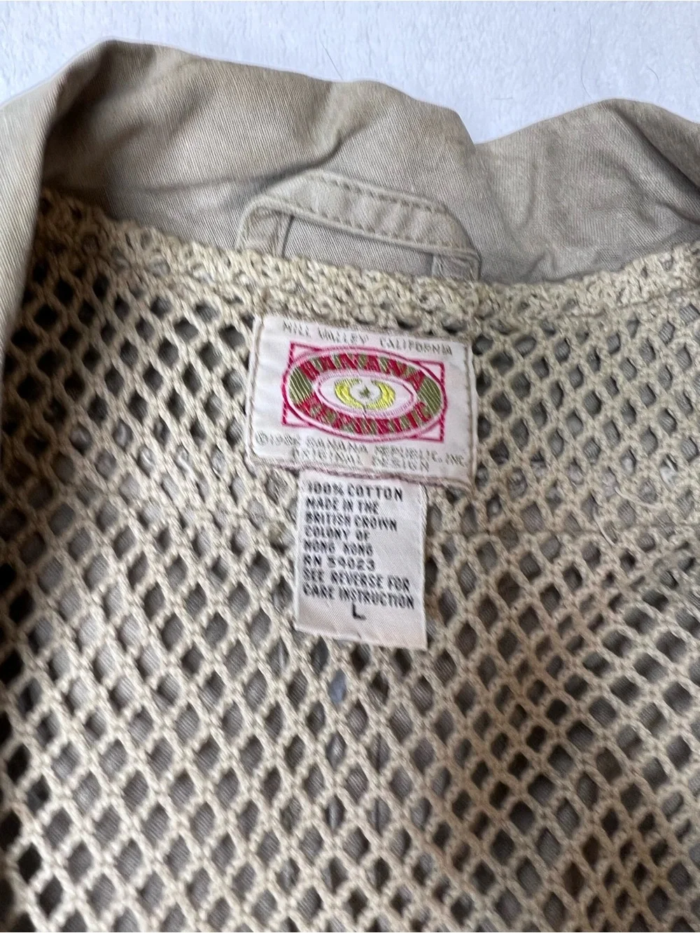 Vintage Banana Republic Safari Utility Vest Men’s Large Multi Pocket Fishing